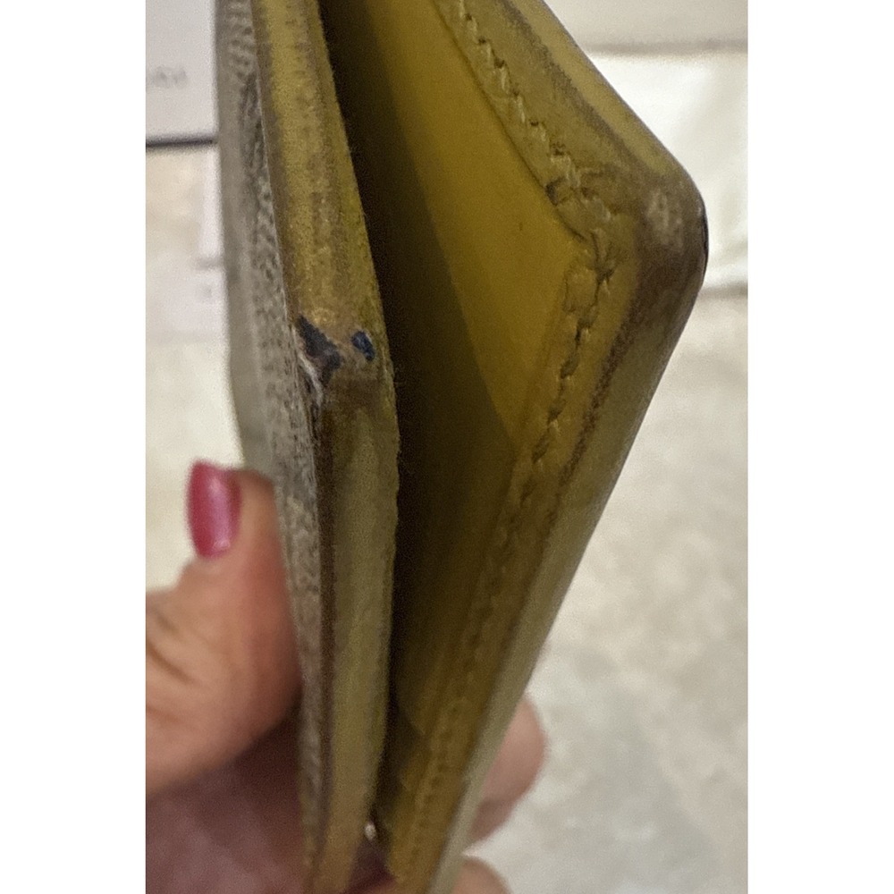 Gucci Men Wallet GG Mustard Yellow Leather‎ Inside Signature Canvas Box Bag Card - Picture 9 of 16